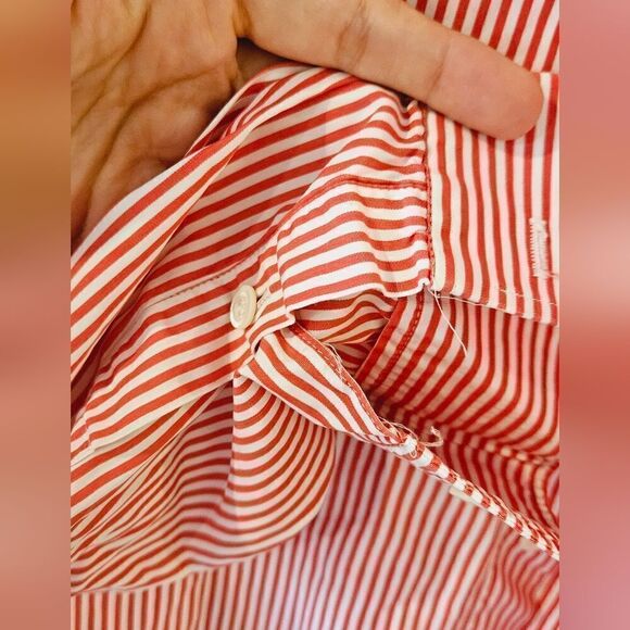 Yves Saint Laurent Women Stripped Red White Buttondown - Picture 4 of 7